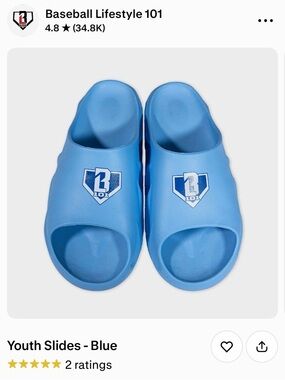 Baseball Lifestyle 101 Kids Slide Sandals - Blue